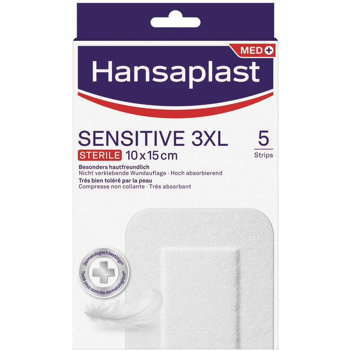 Hansaplast Wundverband Steril Sensitive 10x15cm, 5 St. Pflaster