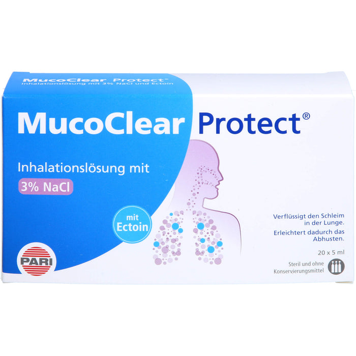 MucoClear Protect Inhalationslösung verflüssigt den Schleim in der Lunge, 20 pcs. Single dose containers