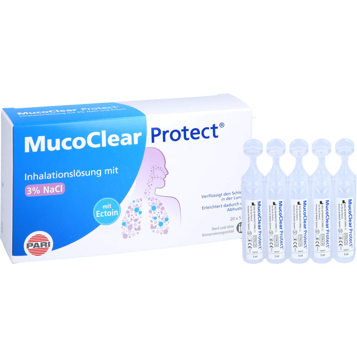 MucoClear Protect Inhalationslösung verflüssigt den Schleim in der Lunge, 20 pc Récipients à dose unique