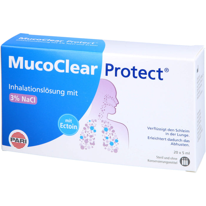 MucoClear Protect Inhalationslösung verflüssigt den Schleim in der Lunge, 20 pc Récipients à dose unique