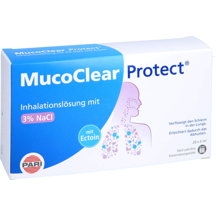 MucoClear Protect Inhalationslösung verflüssigt den Schleim in der Lunge, 20 pcs. Single dose containers