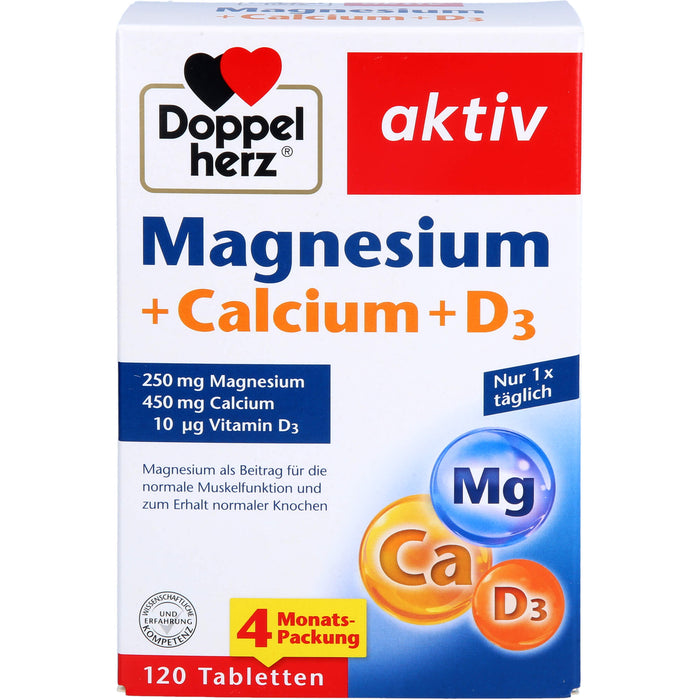 Doppelherz Magnesium+Calcium+D3 Aktiv, 120 St TAB