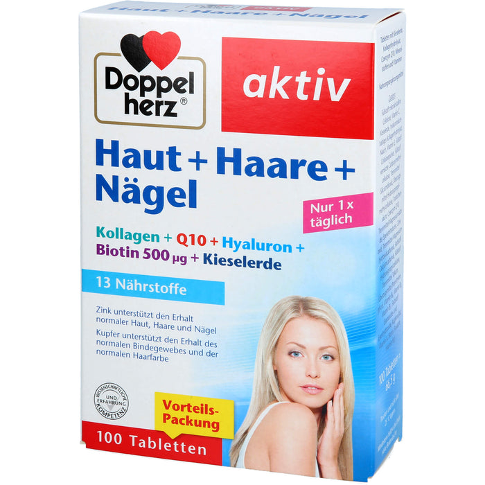 Doppelherz Haut + Haare + Nägel, 100 St TAB