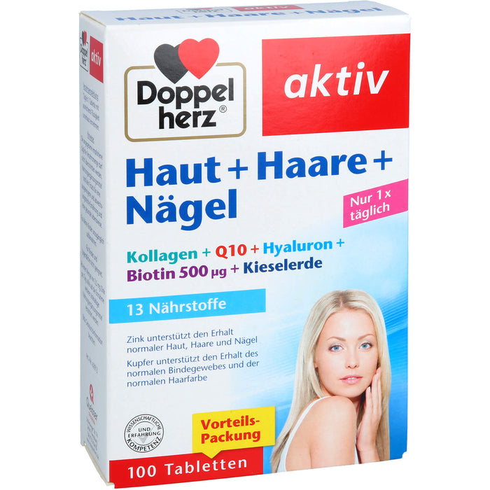 Doppelherz Haut + Haare + Nägel, 100 St TAB