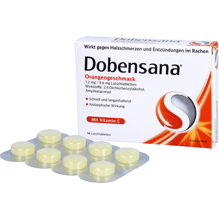 Dobensana Orangengeschmack 1,2 mg / 0,6 mg Lutscht, 16 pcs. Tablets