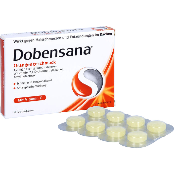 Dobensana Orangengeschmack 1,2 mg / 0,6 mg Lutscht, 16 pcs. Tablets