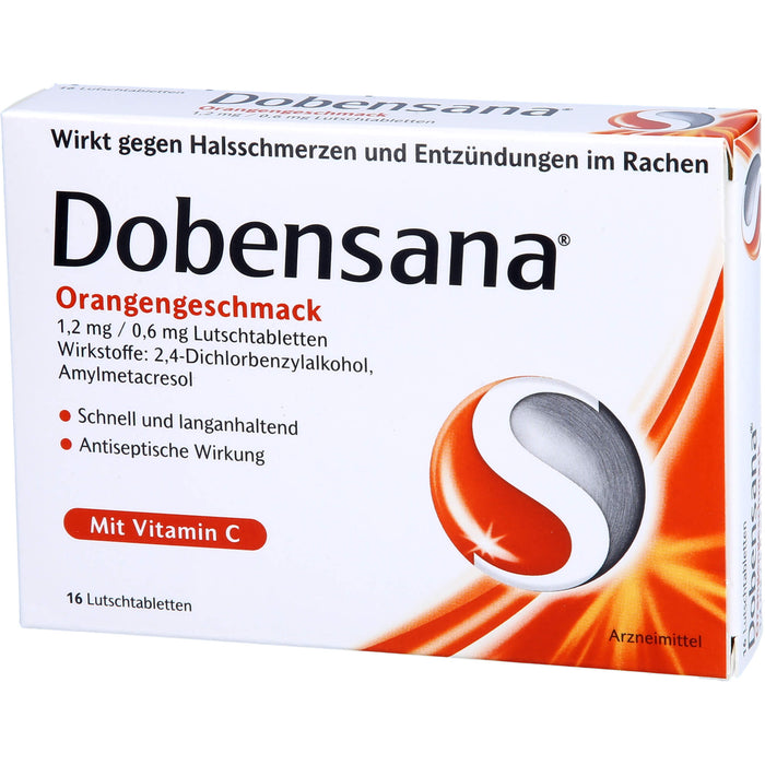 Dobensana Orangengeschmack 1,2 mg / 0,6 mg Lutscht, 16 pcs. Tablets