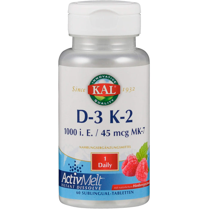 Vitamin D3 K2 1000 i. E. / 45 mcg ActivMelt KAL, 60 St LUT