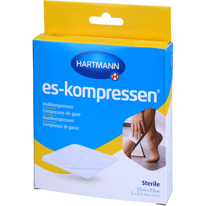 ES-Kompressen steril 7,5cmx7,5cm 17fd 8fach (5xP2), 10 pcs. Compresses