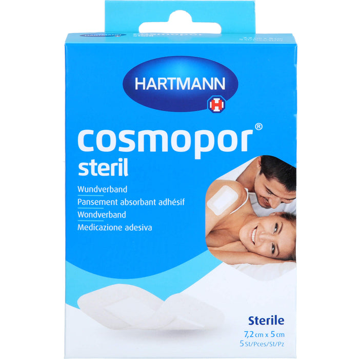 HARTMANN Cosmopor steril Wundverband 7,2 cm x 5 cm OTC, 5 pc pansement