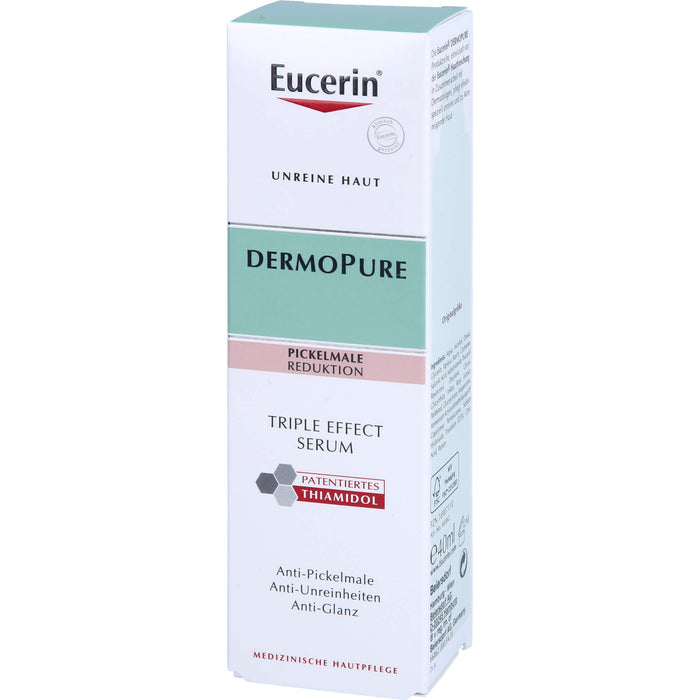 Eucerin Dermopure Triple Effect Gesichtsserum gegen unreine Haut, Pickelmale und glänzende Haut, 40 ml Solution