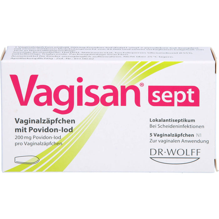 Vagisan sept Vaginalzäpfchen mit Povidon-Iod bei Scheideninfektionen, 5 pcs. Suppositories