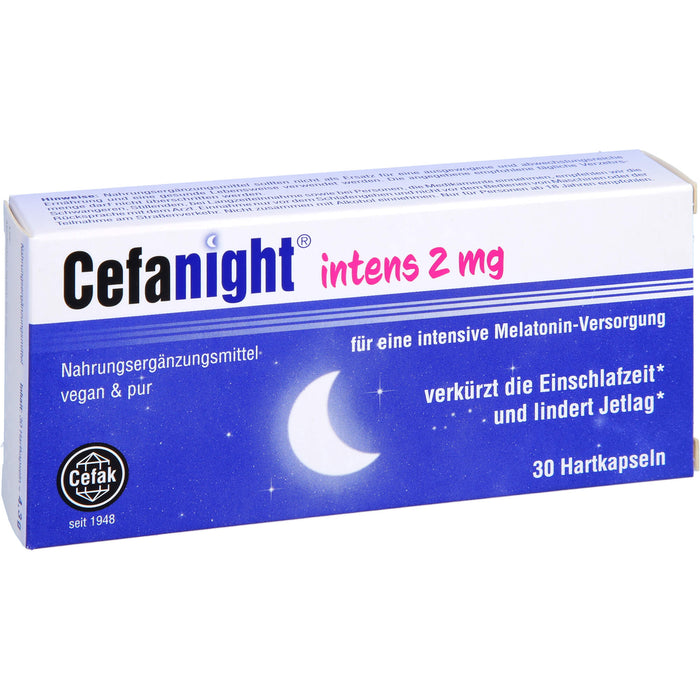 Cefanight intens 2 mg Tabletten verkürzt die Einschlafzeit und lindert Jetlag, 30 pc Tablettes