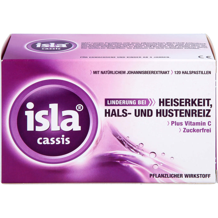 isla cassis Pastillen Linderung bei Heiserkeit, Hals-und Hustenreiz, 120 pcs. Pastilles