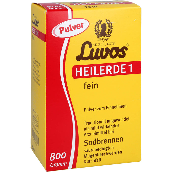 Luvos Heilerde 1 fein Pulver bei Sodbrennen, säurebedingten Magenbeschwerden und  Durchfall, 800 g Poudre