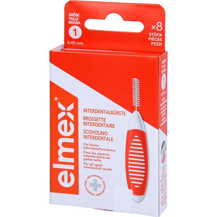 elmex Interdentalbürsten orange ISO 0,45 mm Größe 1, 8 pcs. Interdental brushes