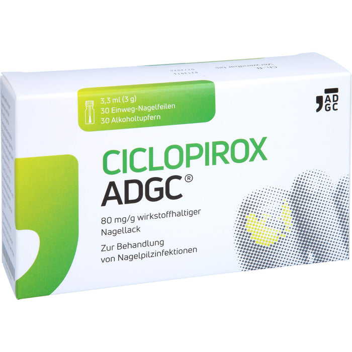 Ciclopirox ADGC 80 mg/g wirkstoffhaltiger Nagellack bei Nagelpilzinfektionen, 3.3 ml Nail varnish containing active ingredients