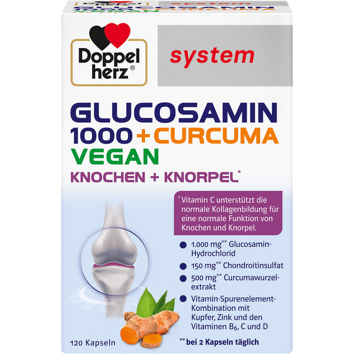 Doppelherz Glucosamin 1000 + Curcuma Vegan system, 120 St KAP