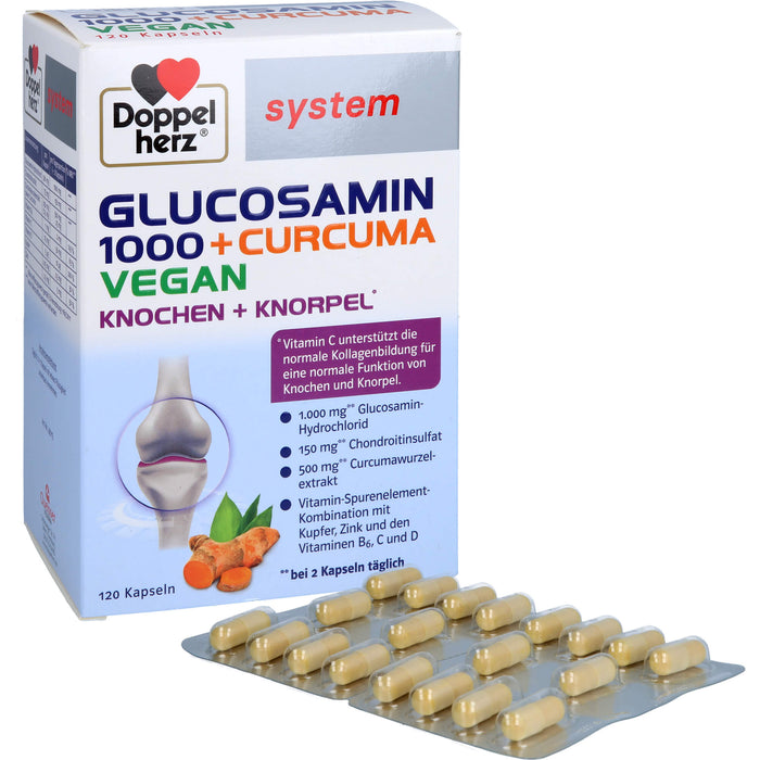 Doppelherz Glucosamin 1000 + Curcuma Vegan system, 120 St KAP