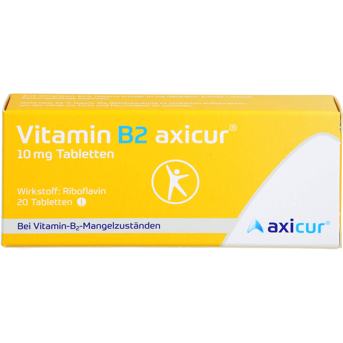 Vitamin B2 axicur 10 mg Tabletten bei Vitamin B2 Mangelzuständen, 20 pc Tablettes