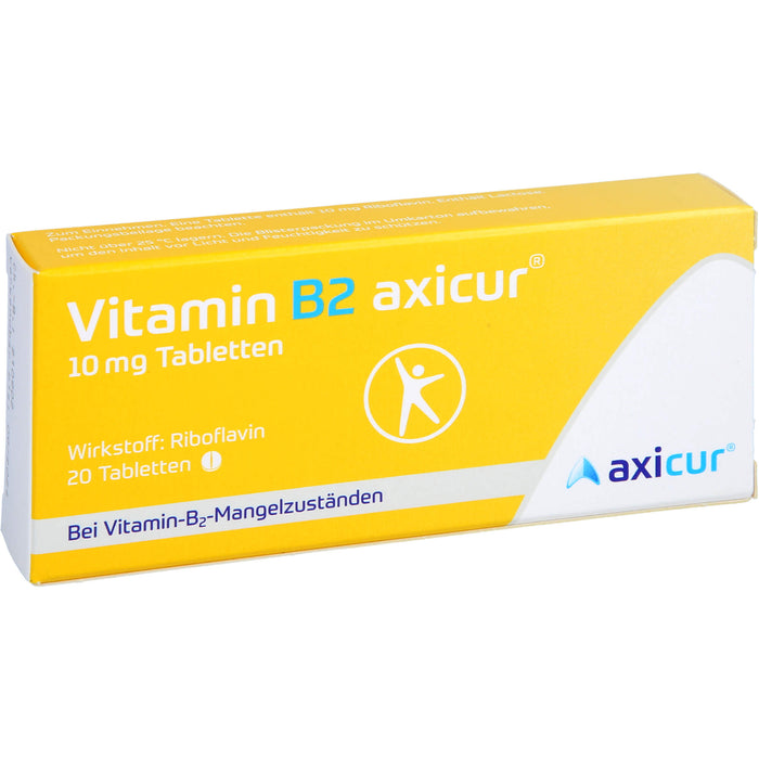 Vitamin B2 axicur 10 mg Tabletten bei Vitamin B2 Mangelzuständen, 20 pcs. Tablets