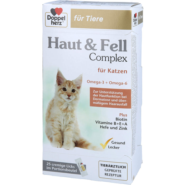 Doppelherz für Tiere Haut & Fell Complex cremige Licks für Katzen, 25 pcs. Sticks