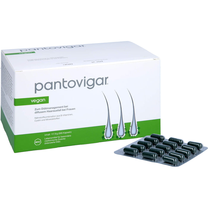 pantovigar vegan Kapseln bei diffusem Haarausfall bei Frauen, 300 pcs. Capsules