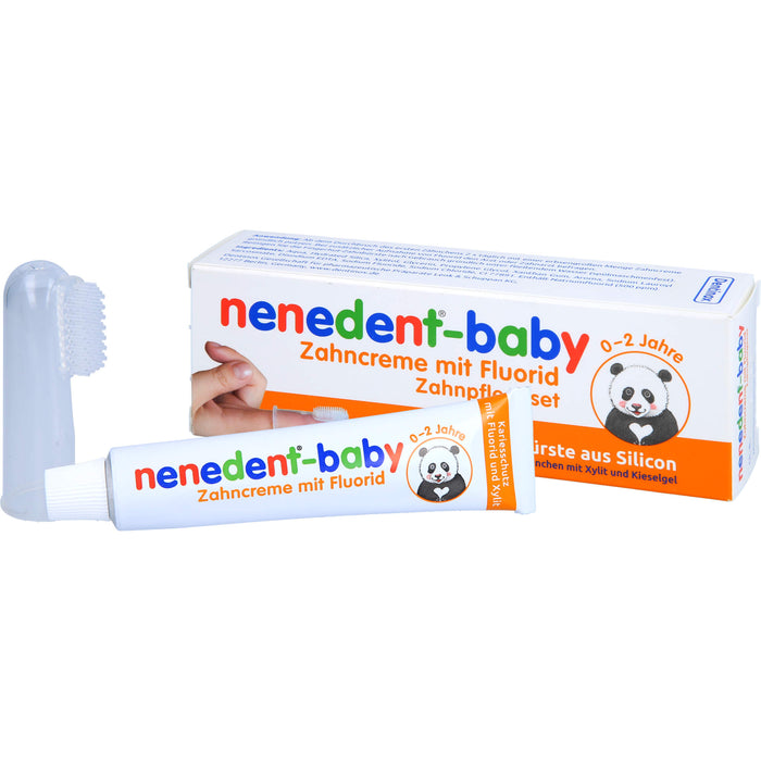 nenedent-baby Zahncreme mit Fluorid Zahnpflegeset, 20 ml ZCR