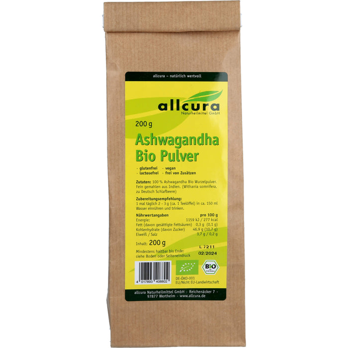 Ashwagandha Bio Pulver, 200 g PUL