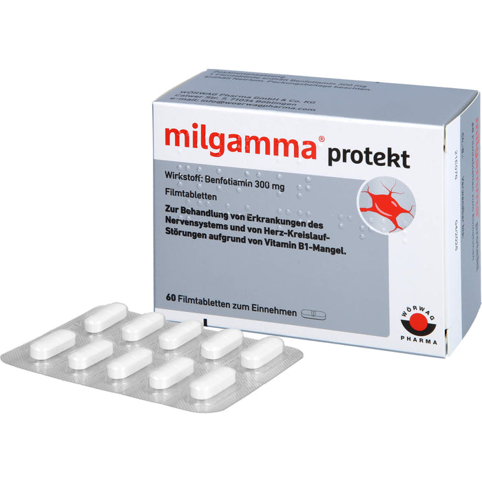 milgamma protekt 300 mg Tabletten bei Erkrankungen des Nervensystems und von Herz-Kreislauf-Störungen, 60 pc Tablettes