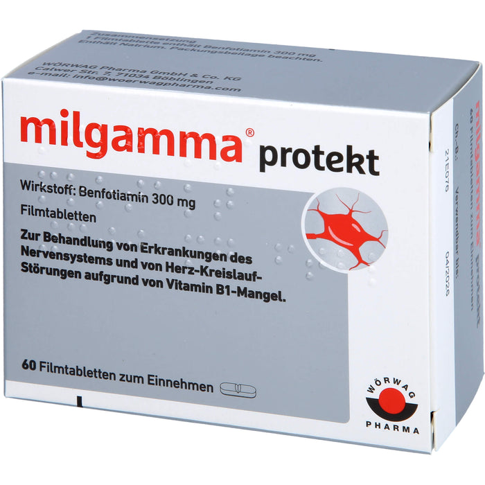 milgamma protekt 300 mg Tabletten bei Erkrankungen des Nervensystems und von Herz-Kreislauf-Störungen, 60 pc Tablettes