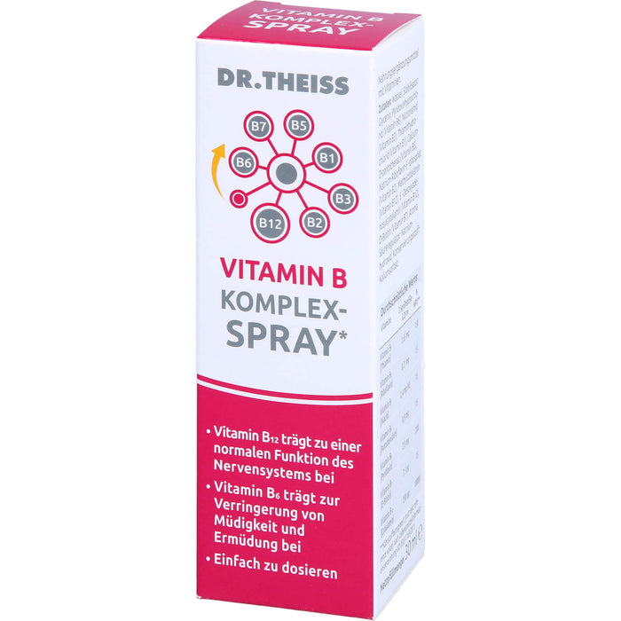 Dr. Theiss Vitamin B Komplex-Spray für eine normale Funktion des Nervensystems und zur Verringerung von Müdigkeit, 30 ml Lösung