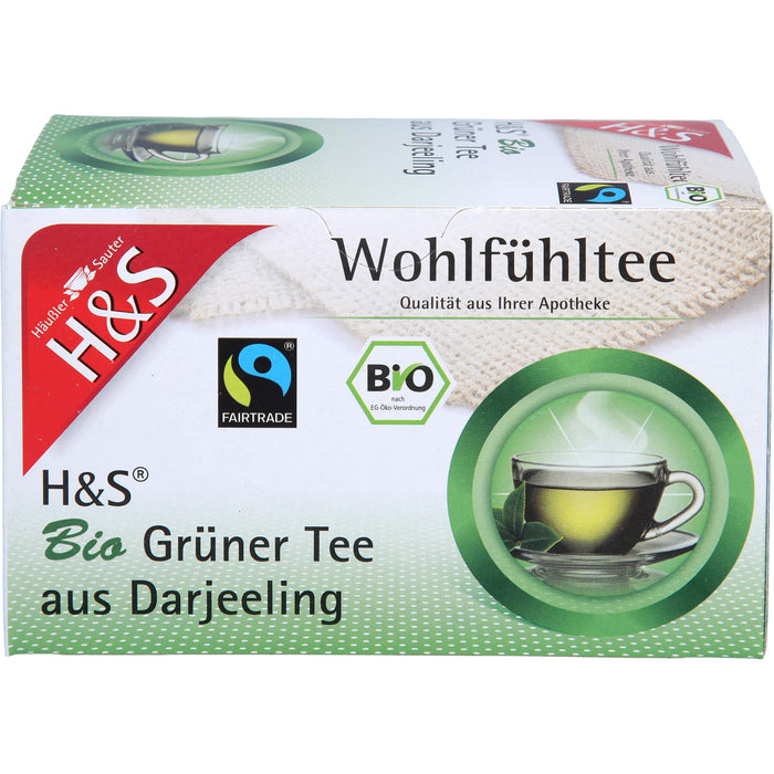 H&S Wohlfühltee Bio Grüner Tee aus Darjeeling, 20 pcs. Filter bag