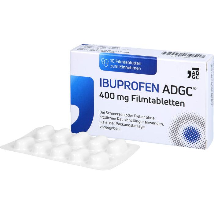 Ibuprofen ADGC 400 mg Filmtabletten bei Schmerzen oder Fieber, 10 St. Tabletten