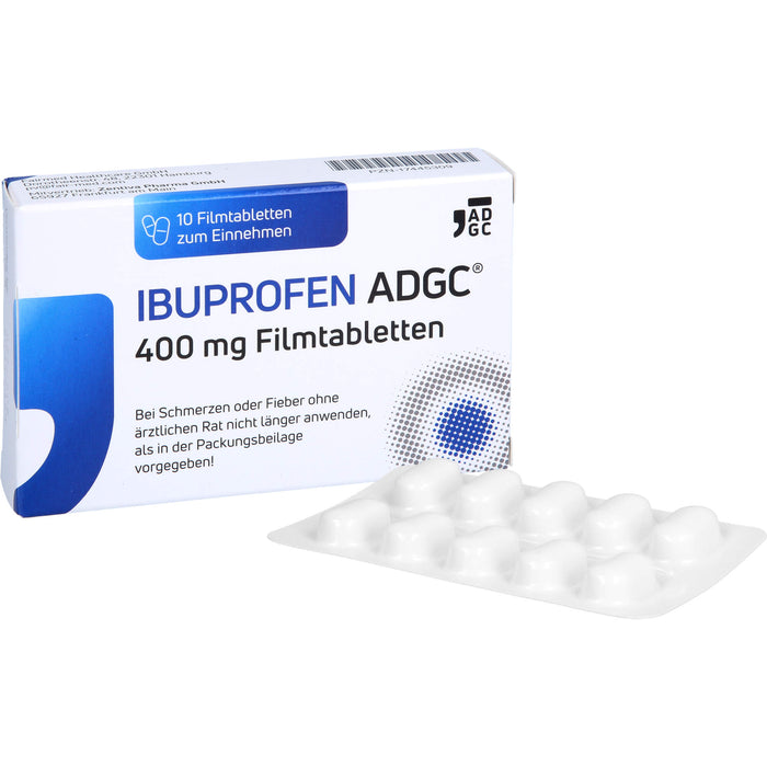 Ibuprofen ADGC 400 mg Filmtabletten bei Schmerzen oder Fieber, 10 St. Tabletten