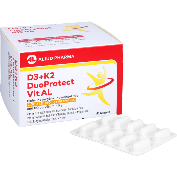 D3+K2 DuoProtect Vit AL 2000 I.E./80 ug Kapseln, 90 St KAP