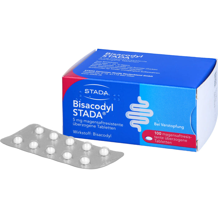 STADA Bisacodyl 5mg Abführmittel zur Hilfe bei Verstopfung, 100 pc Tablettes