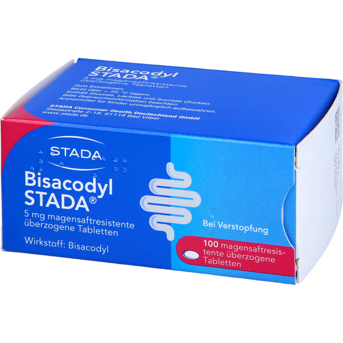 STADA Bisacodyl 5mg Abführmittel zur Hilfe bei Verstopfung, 100 pc Tablettes