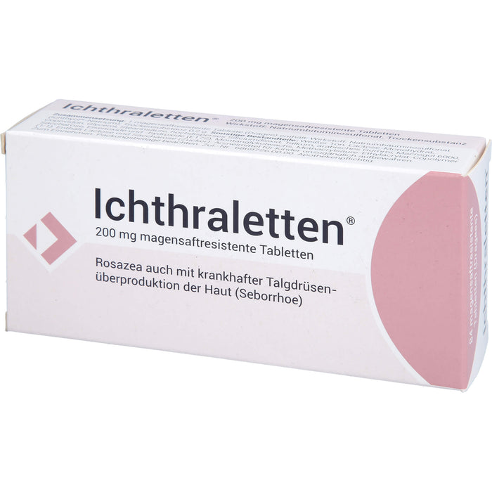 Ichthraletten 200 mg Tabletten bei Rosacea auch mit krankhafter Talgdrüsenüberproduktion der Haut, 84 pc Tablettes