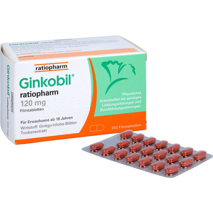 Ginkobil ratiopharm 120 mg Filmtabletten, 200 St FTA