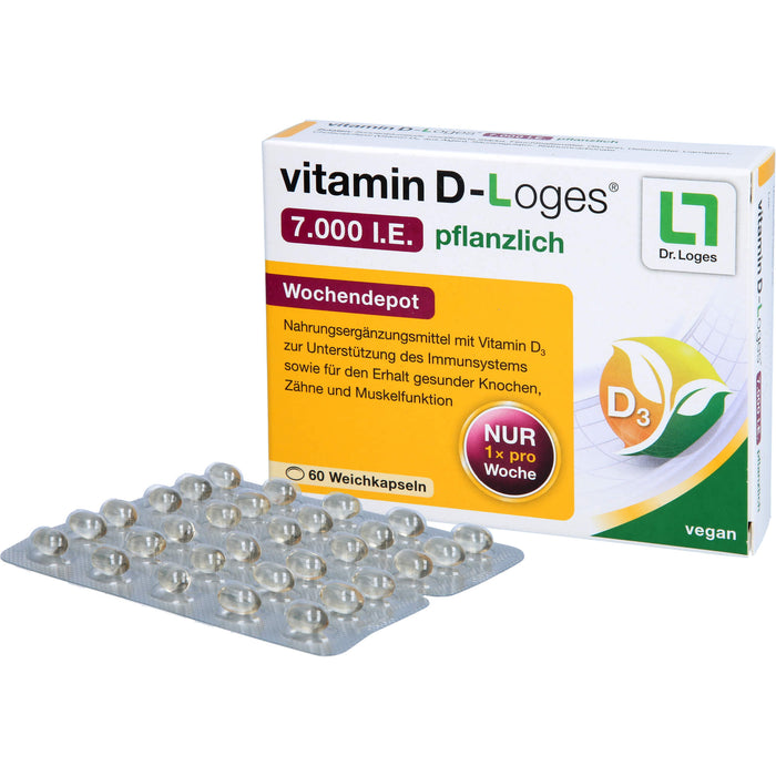 Vitamin D-Loges 7.000 I.E. pflanzliche Weichkapseln, 60 pcs. Capsules