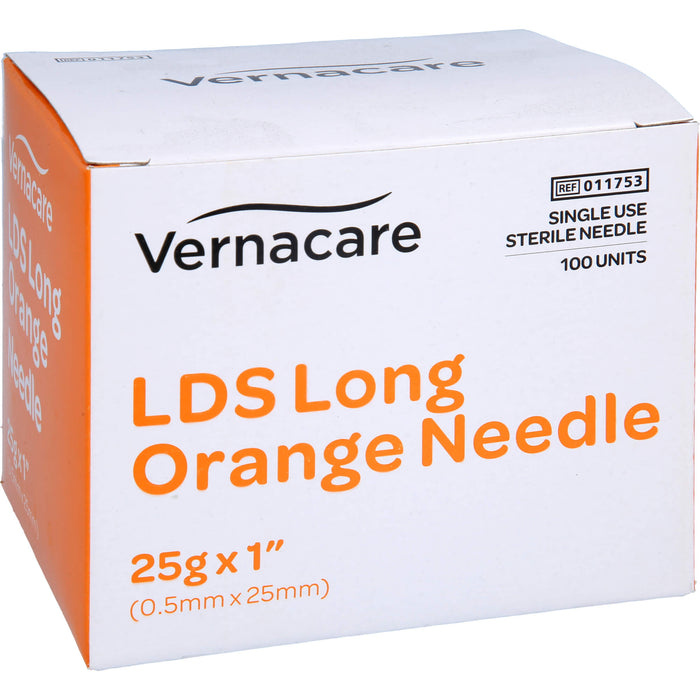 Vernacare LDS Kanüle Long Orange 25G 25 mm, 100 St KAN