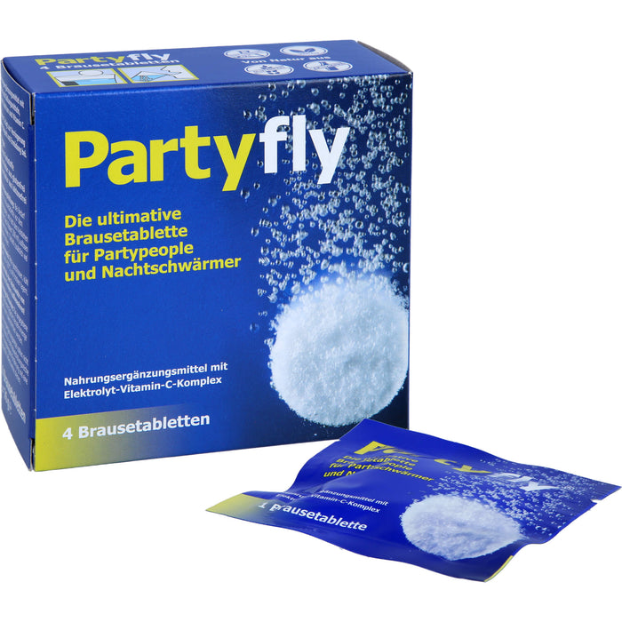 Partyfly Brausetabletten für Partypeople und Nachtschwärmer, 4 pcs. Effervescent tablets