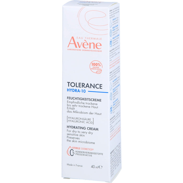 Avène Tolerance Hydra-10 Feuchtigkeitscreme für empfindliche, trockene bis sehr trockene Haut, 40 ml Creme