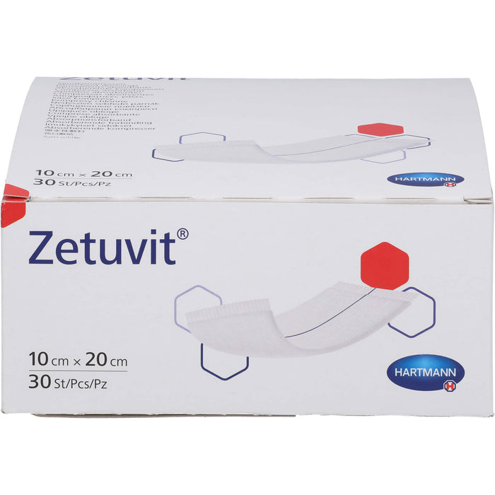 ZETUVIT Saugkompressen unsteril 10x20 cm, 30 St KOM