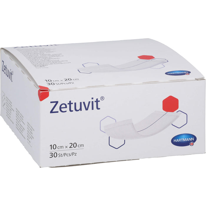 ZETUVIT Saugkompressen unsteril 10x20 cm, 30 St KOM