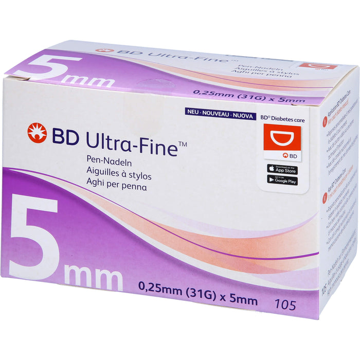 BD Ultra-Fine Pen-Nadeln 5 mm 31 G 0,25 mm, 105 St KAN