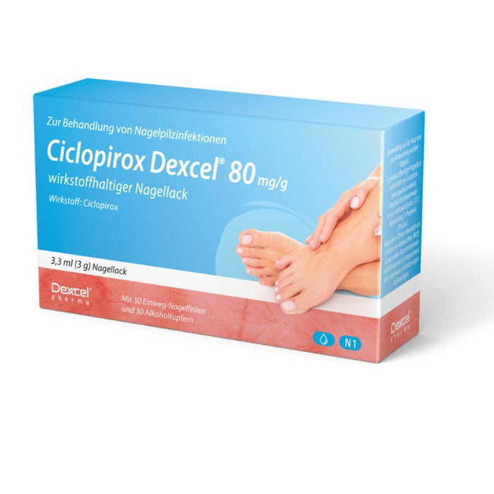 Ciclopirox Dexcel 80 mg/g Lösung wirkstoffhaltiger Nagellack bei Nagelpilzinfektionen, 3.3 ml Wirkstoffhaltiger Nagellack