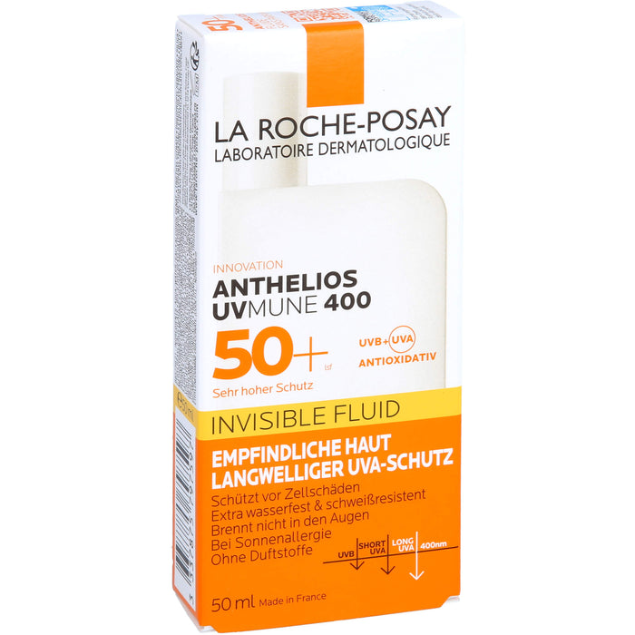 LA ROCHE-POSAY Anthelios UVMune 400 Invisible Fluid LSF 50+ für empfindliche Haut, 50 ml Cream