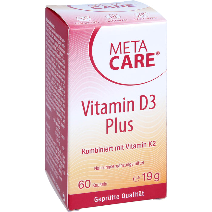 META CARE Vitamin D3 Plus 10,000 + 80 ug K2, 60 St KAP